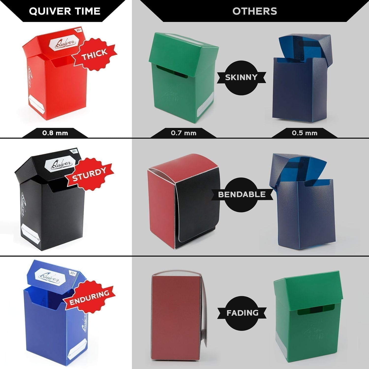 Standard Deck Blocks with Double Dividers | 5 Pack Boxes ⋆ Quiver